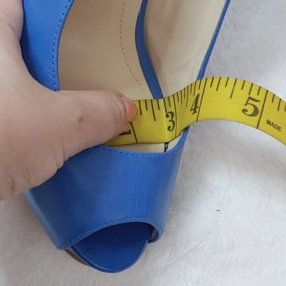 MARC FISHER Blue leather peep toe pumps - Picture 9 of 9